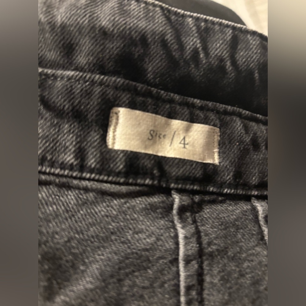 Anthropologie Pilcro black denim button down high waist mini skirt size 4 - Picture 5 of 5